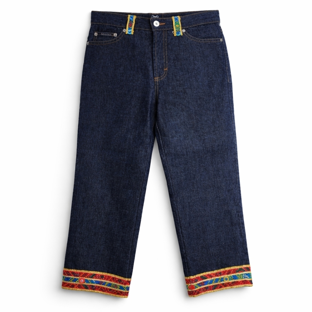 D&G Dolce & Gabbana Women’s Jeans 28 (42) Embellished Trim ITTIERRE NEW